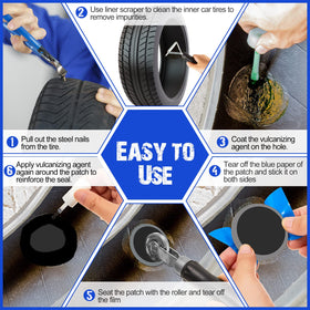 Tallew patch applied to bicycle inner tube illustrating quick roadside fix