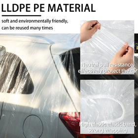 Tallew side profile of covered car illustrating full-length coverage and splash protection