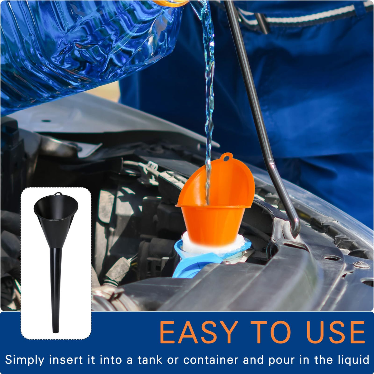 Taluokong pouring oil into an engine bay illustrating controlled, drip-free transfer