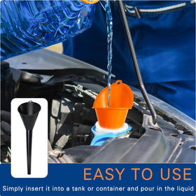 Taluokong pouring oil into an engine bay illustrating controlled, drip-free transfer