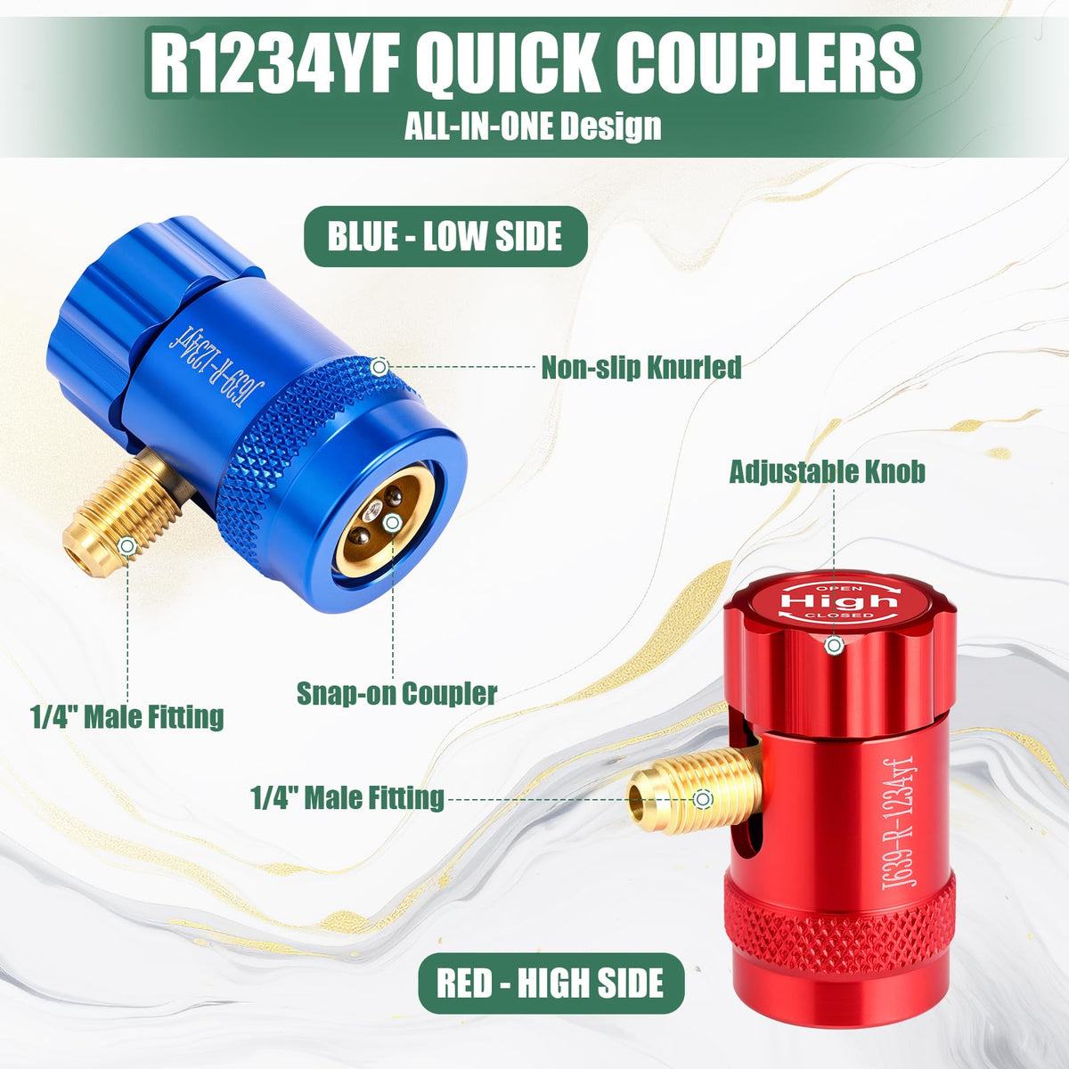 Tandefio brass quick coupler detail showing durable finish and secure seal
