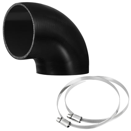 Tandefio front view of 4-inch 90° silicone elbow showing kit benefits