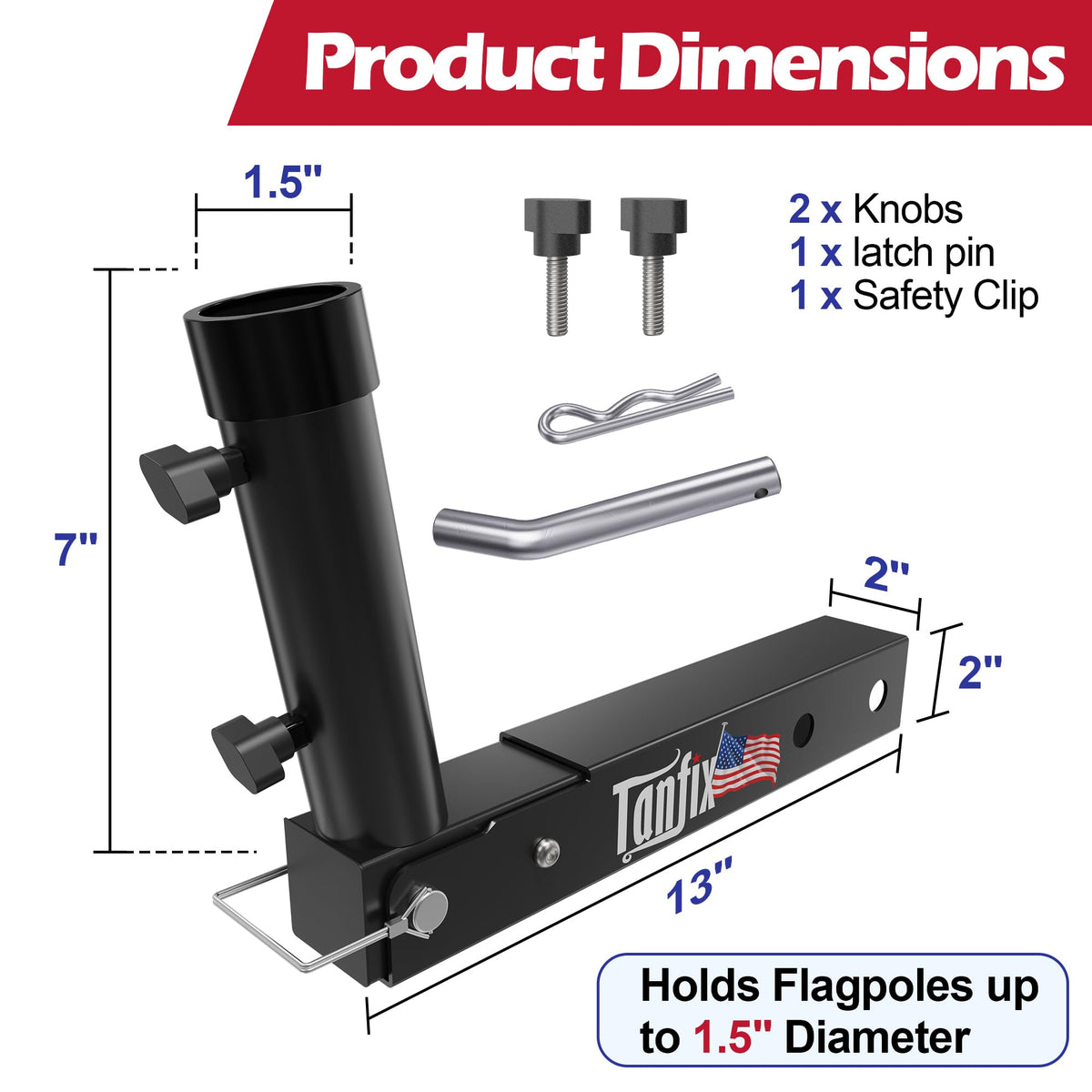 Tanfix close-up of dual large knobs showing easy tool-free tightening
