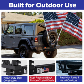 Tanfix black powder-coat texture highlighting rust-resistant outdoor protection