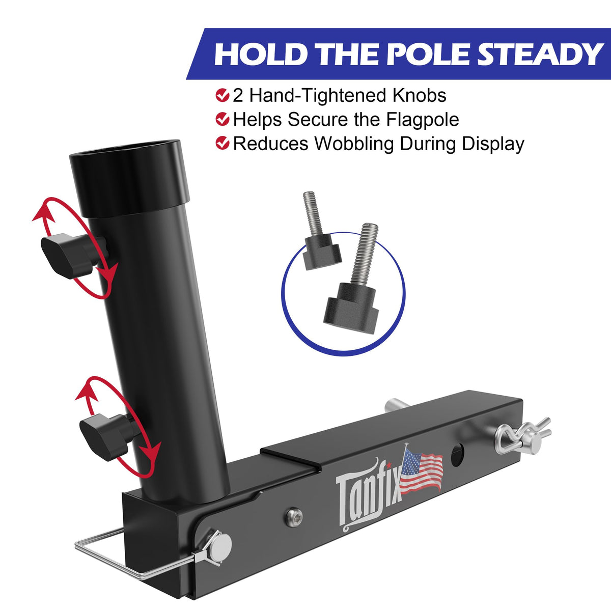 Tanfix side angle highlighting receiver insert and stable hitch connection