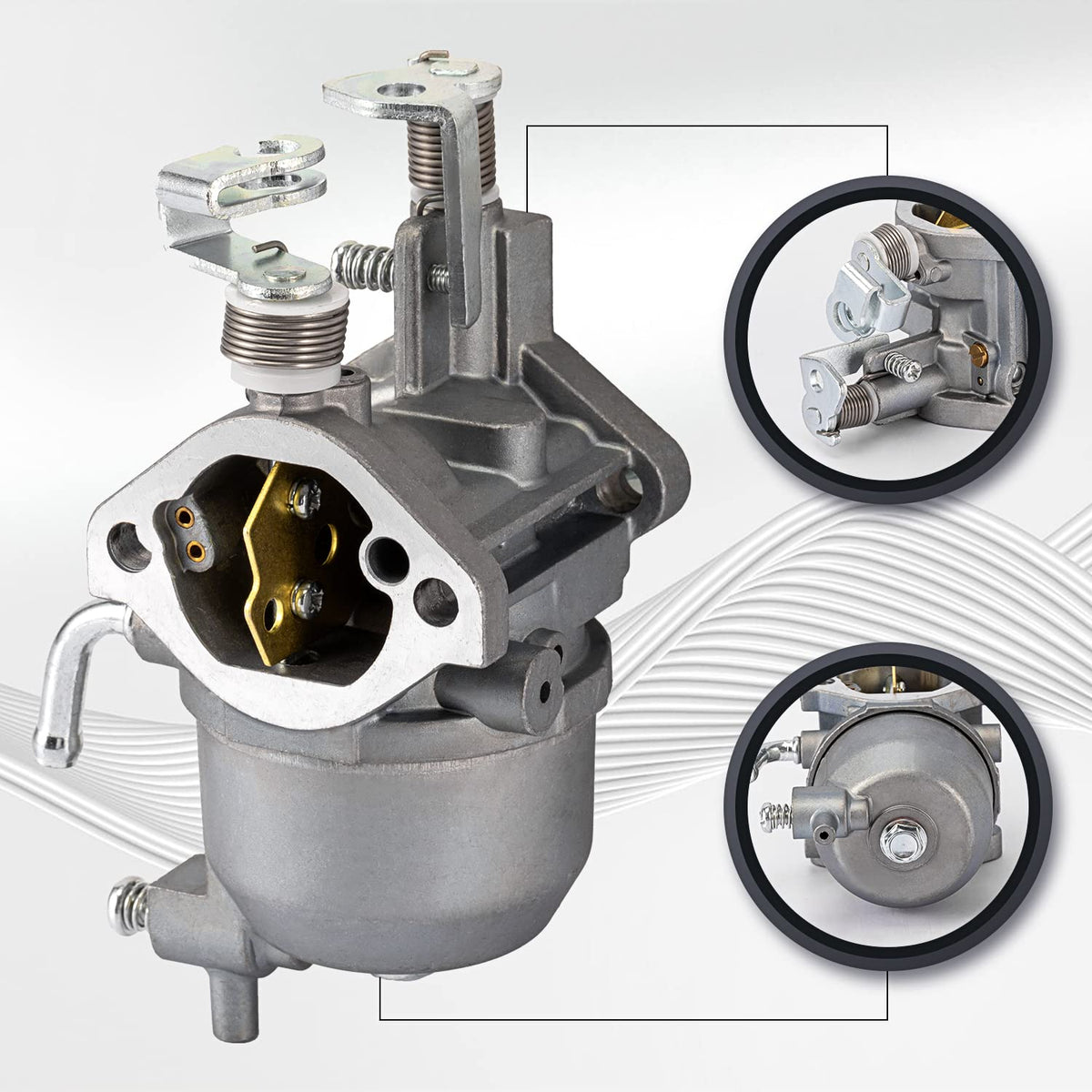 TANG carburetor close-up of throttle linkage for smoother throttle response benefit