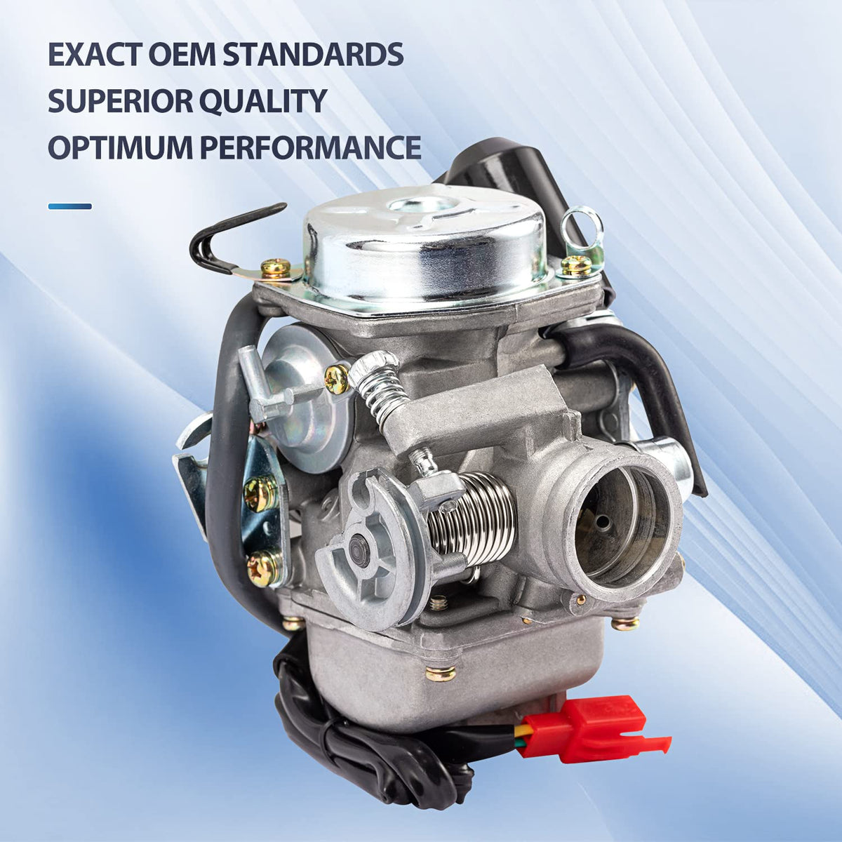 TANG carburetor float bowl internal view showing cleanable components and maintenance benefit