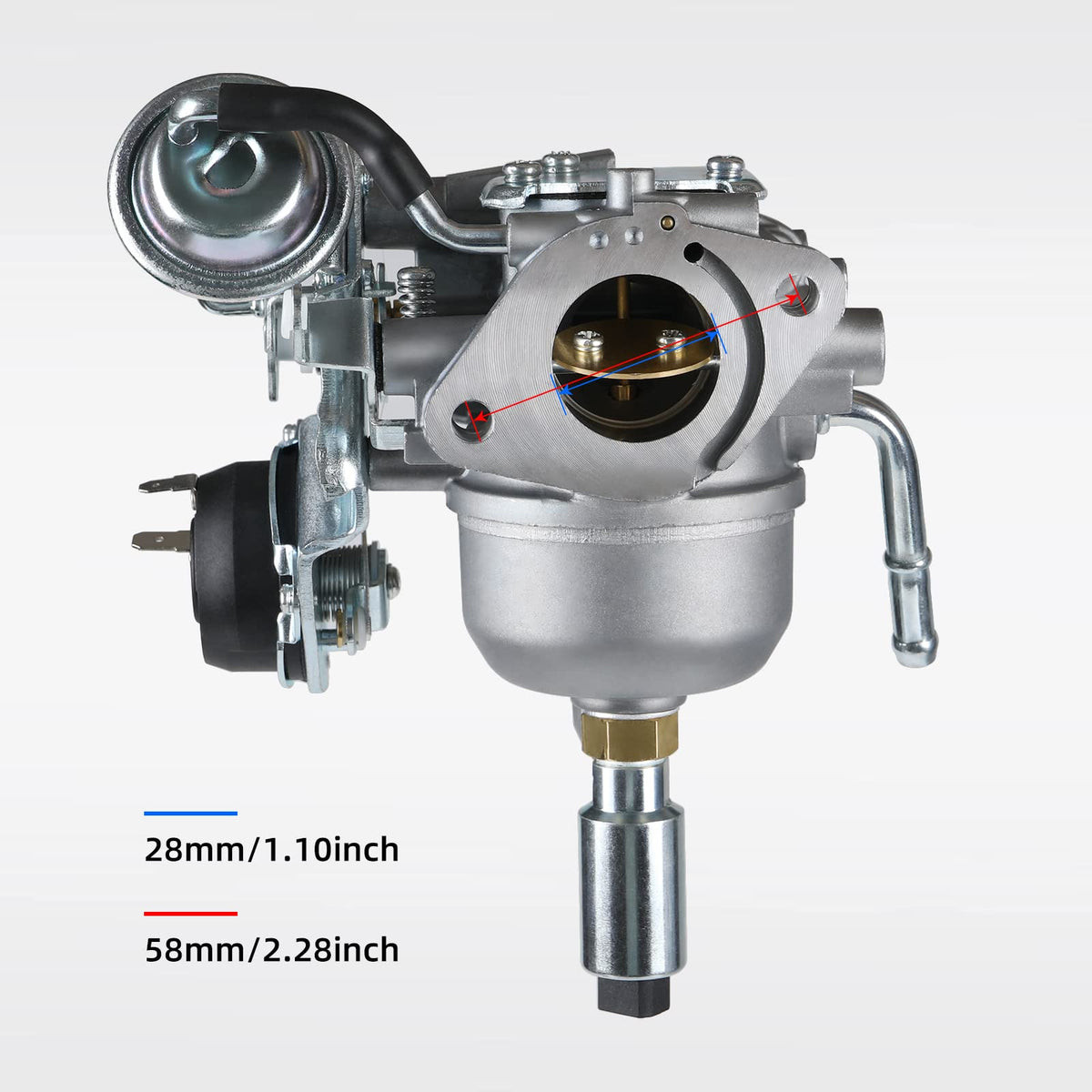 TANG carburetor mounting flange close-up illustrating bolt pattern and gasket seating benefit