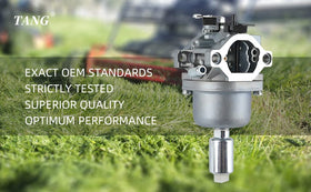TANG carburetor packaging and warranty card providing purchase confidence and support
