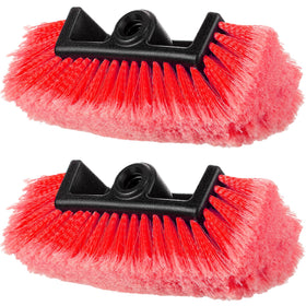 Tanlade front view of two red brush heads showing shape and size benefit