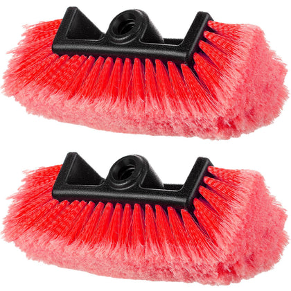 Tanlade front view of two red brush heads showing shape and size benefit