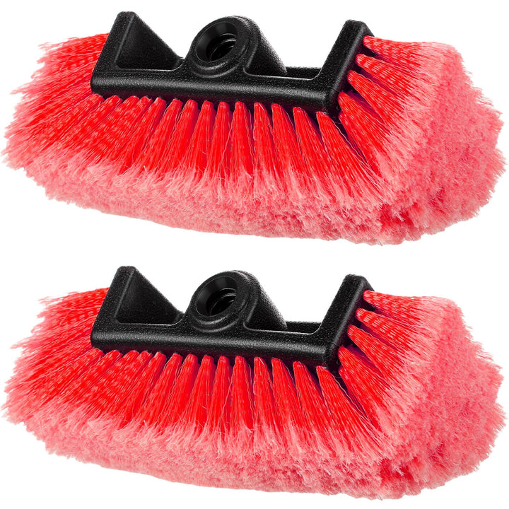 Tanlade front view of two red brush heads showing shape and size benefit