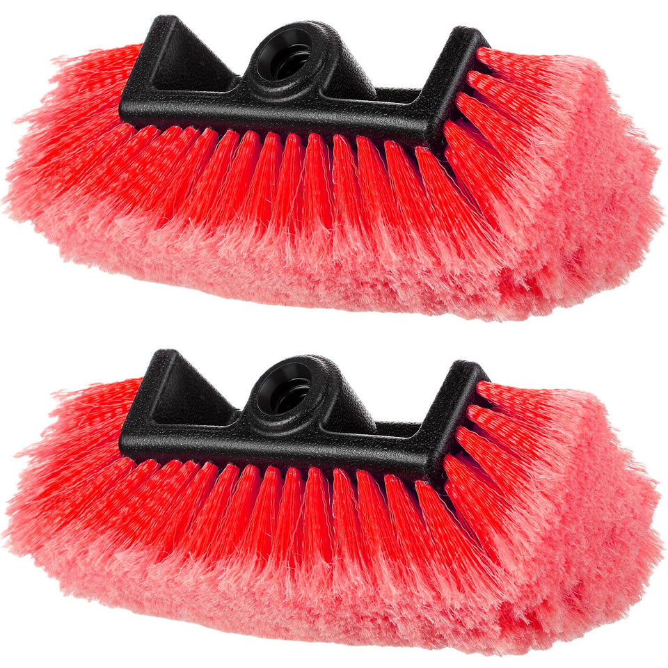 Tanlade front view of two red brush heads showing shape and size benefit