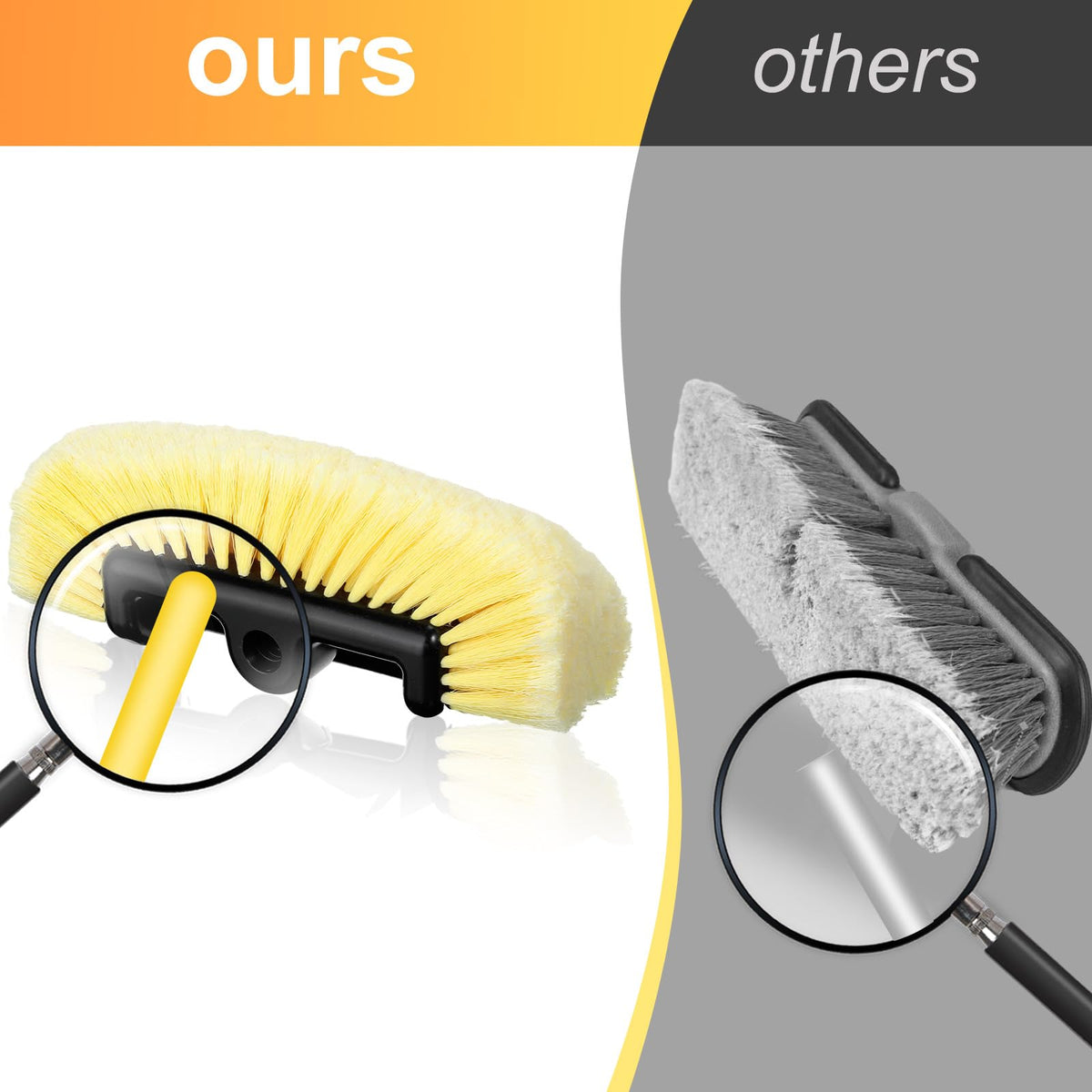 Tanlade brush mounted on a threaded handle demonstrating secure fit
