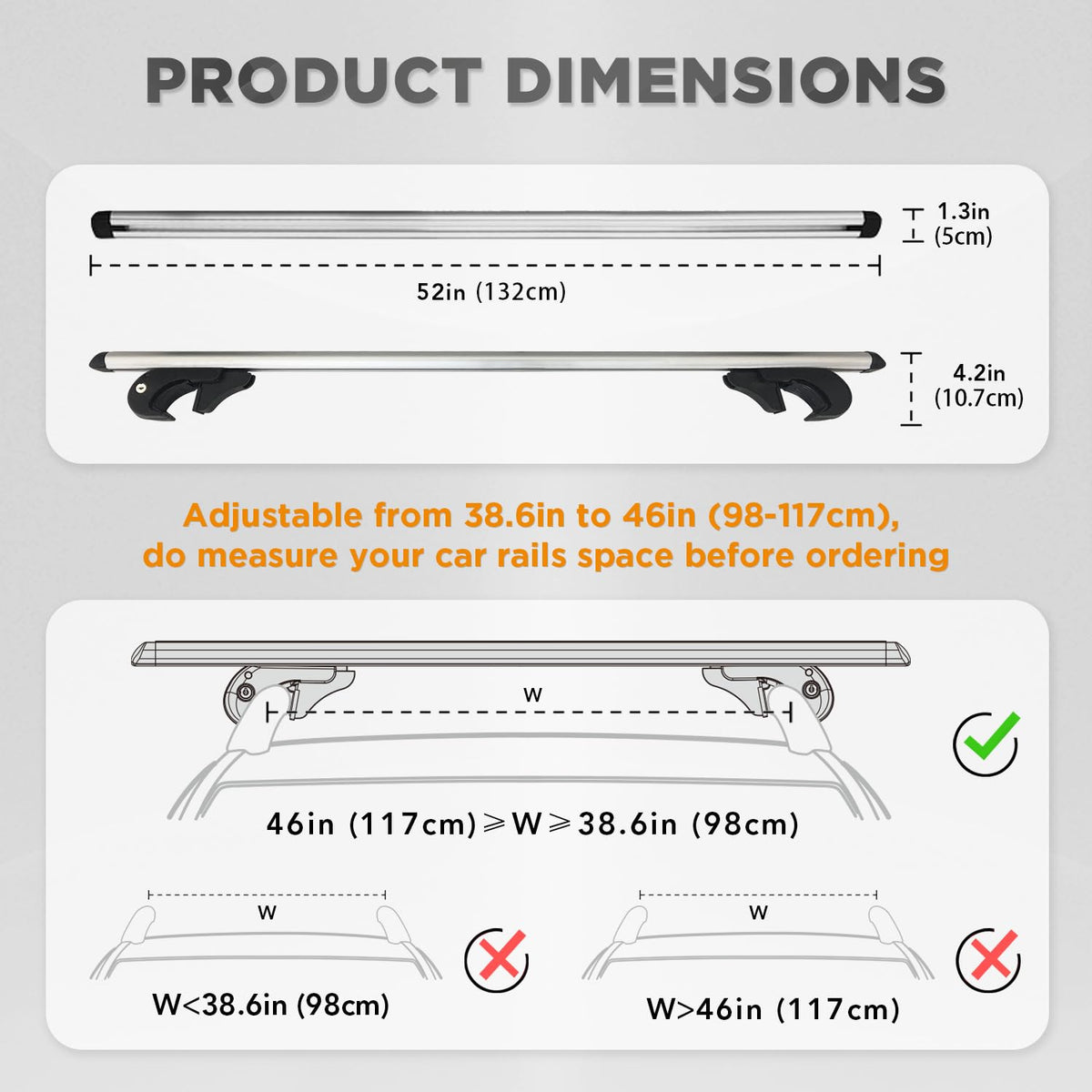 TANX aerodynamic aluminum tube profile reducing wind noise