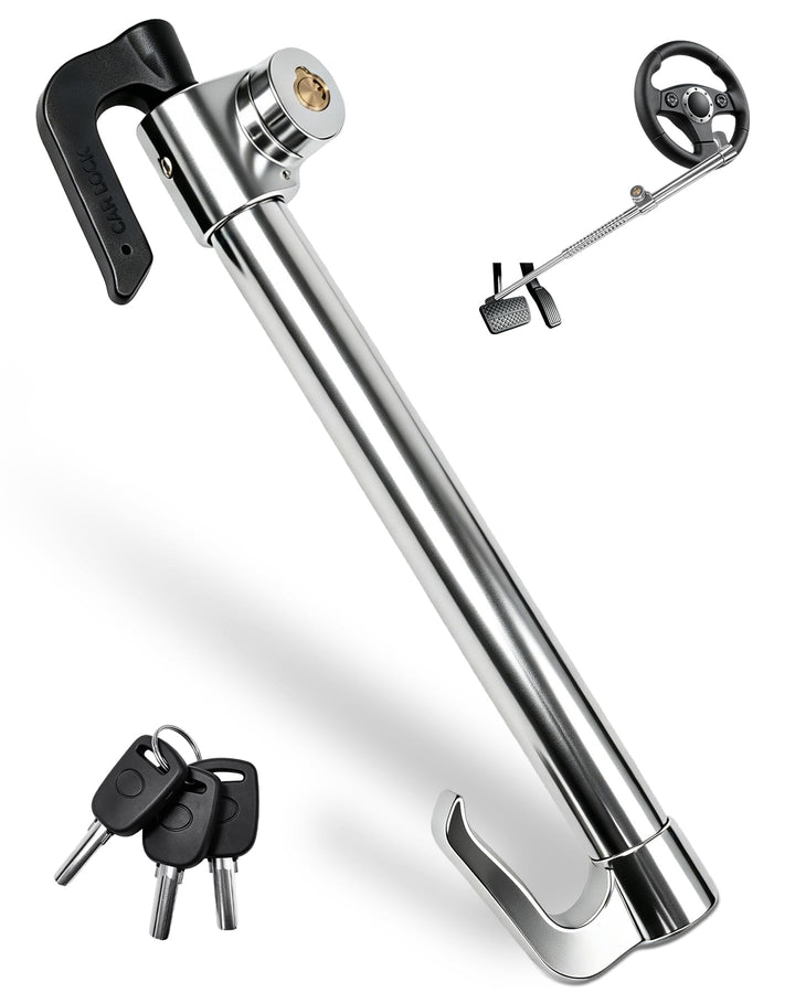 TANYO front view locked on steering wheel showing strong visual deterrence