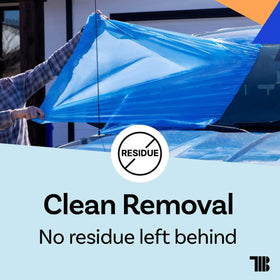 TapeManBlue adhesive edge detail demonstrating clean removal benefit