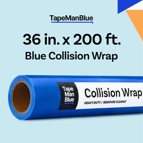 TapeManBlue close-up of film texture and 3.5-mil thickness, durable seal