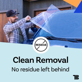 TapeManBlue covered vehicle being towed with secure protective wrap