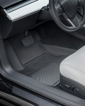 TAPTES mats installed inside Tesla Model 3 demonstrating neat finish