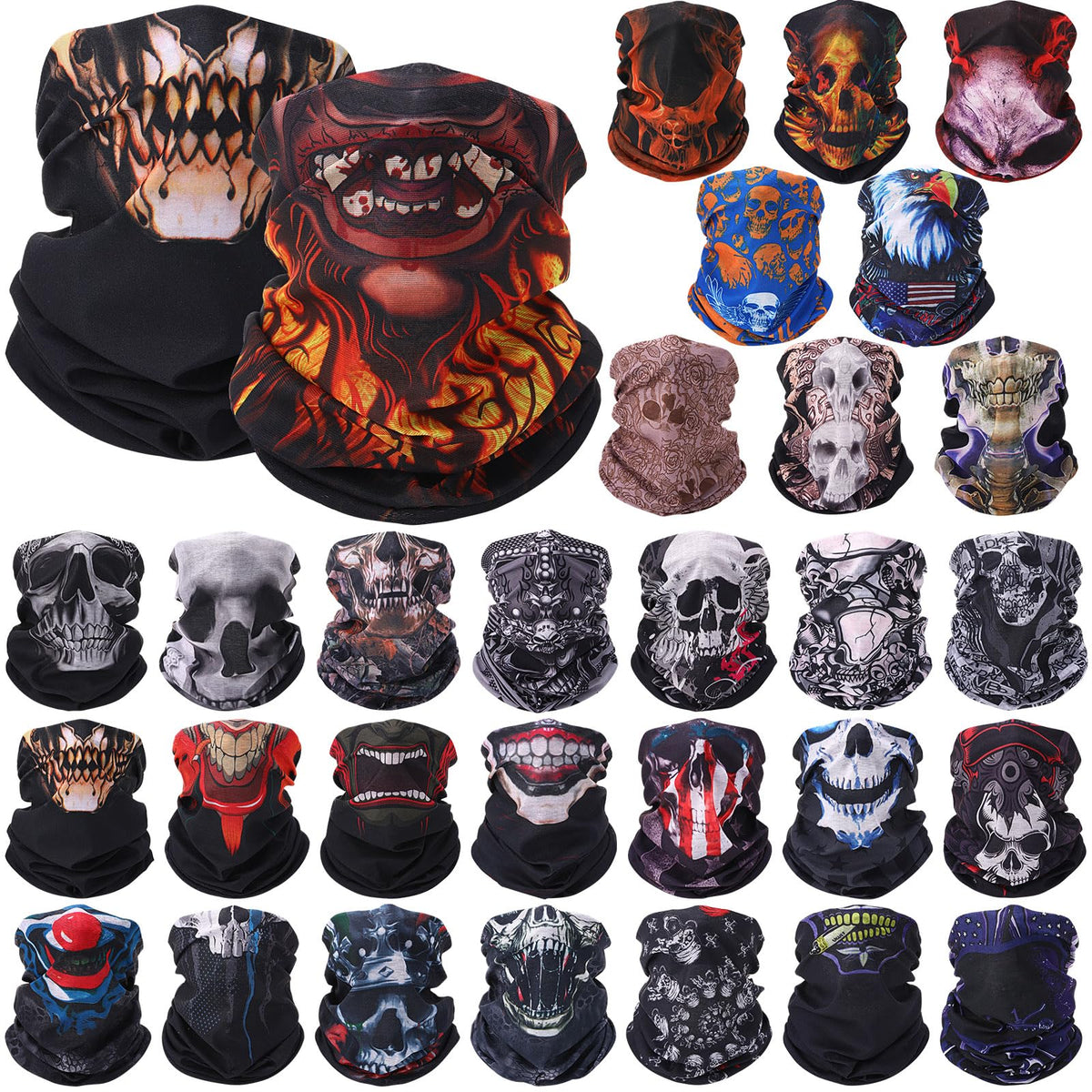 Tarpop front packaging showing 30 skull gaiters and bulk value