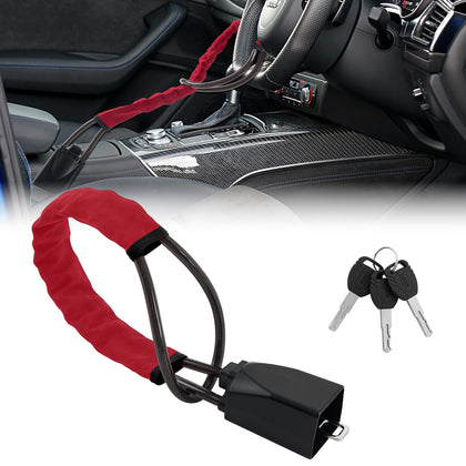 TaShow red lock front view showing compact, visible anti-theft protection