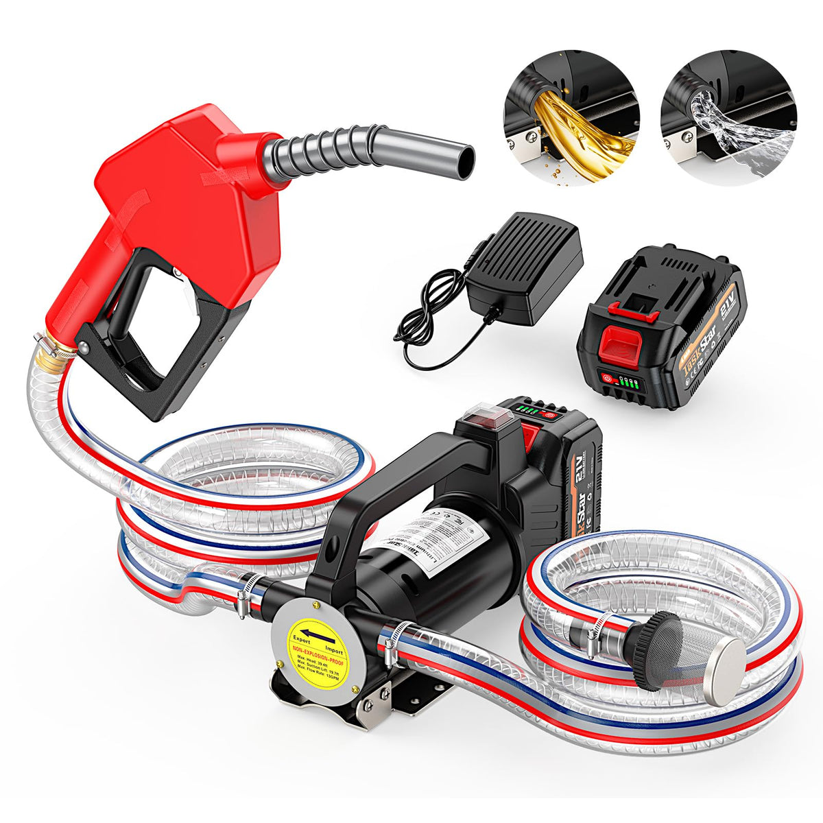 TaskStar front unit with hoses showing portable convenience