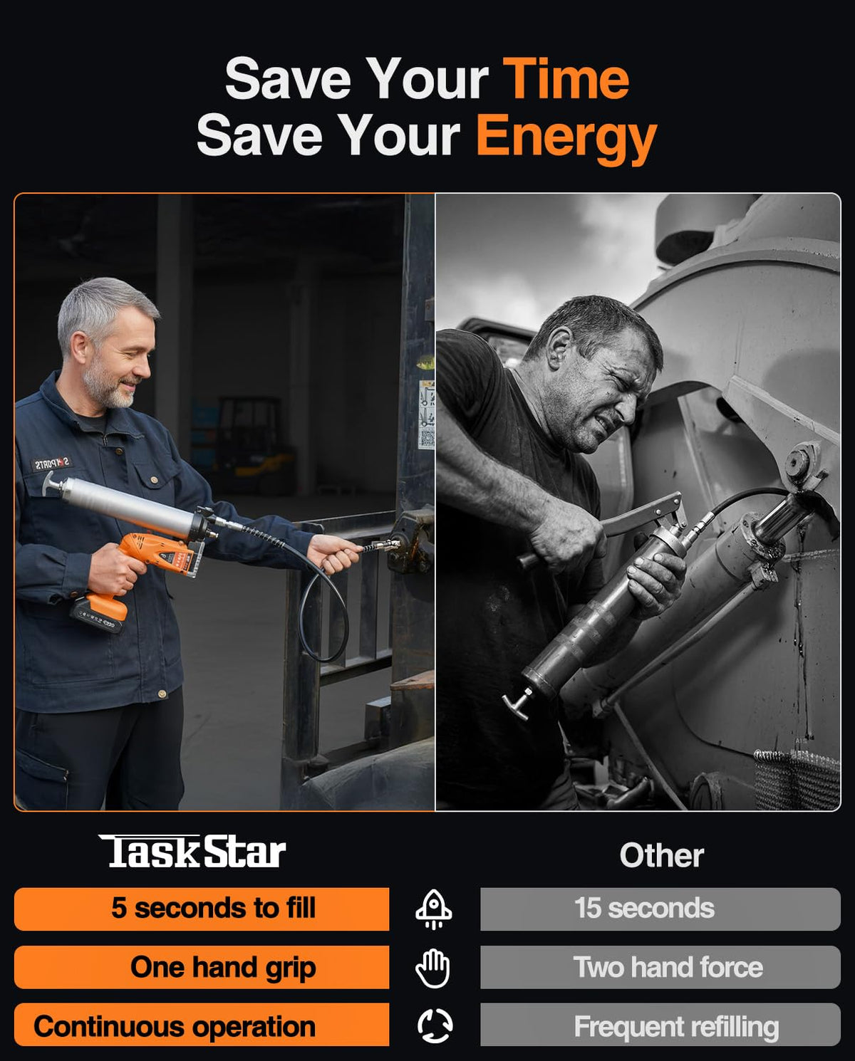 TaskStar 39.4 inch flexible hose demonstrating reach to deep or high fittings