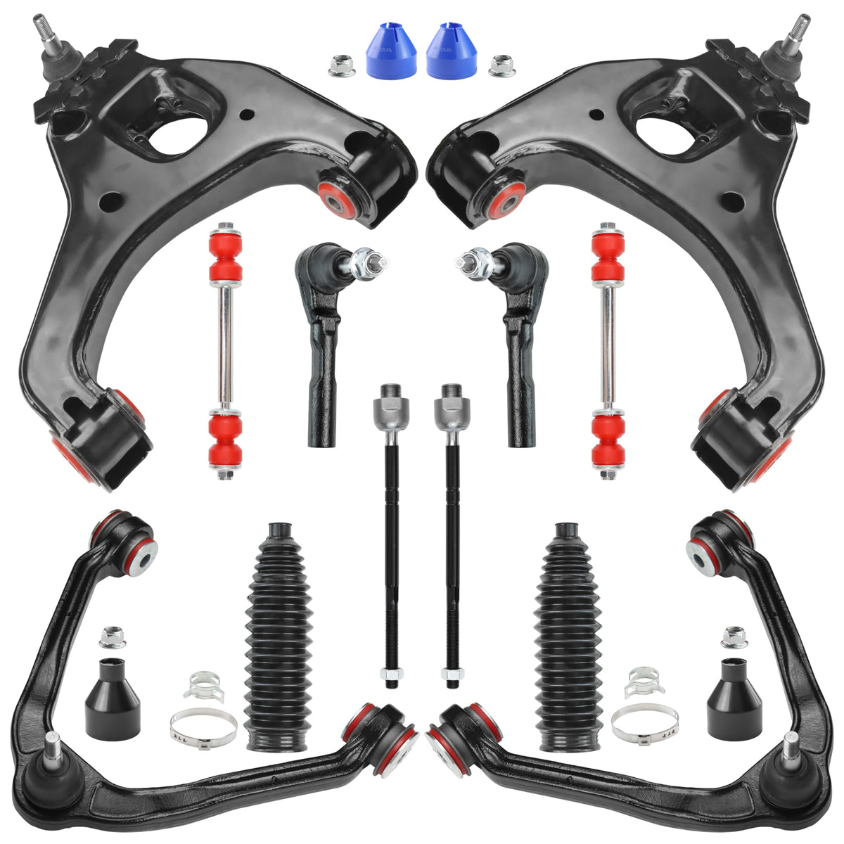 TASTONTUP front end kit laid out showing all 12 pieces, highlights easy replacement