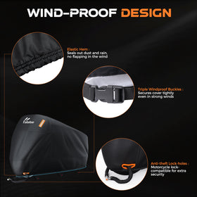 TATATOO buckles and elastic hem showing secure windproof fit