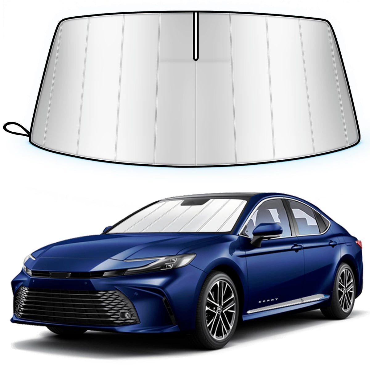 TATMAKLOONG front view showing exact Camry 2025 fit and full windshield coverage