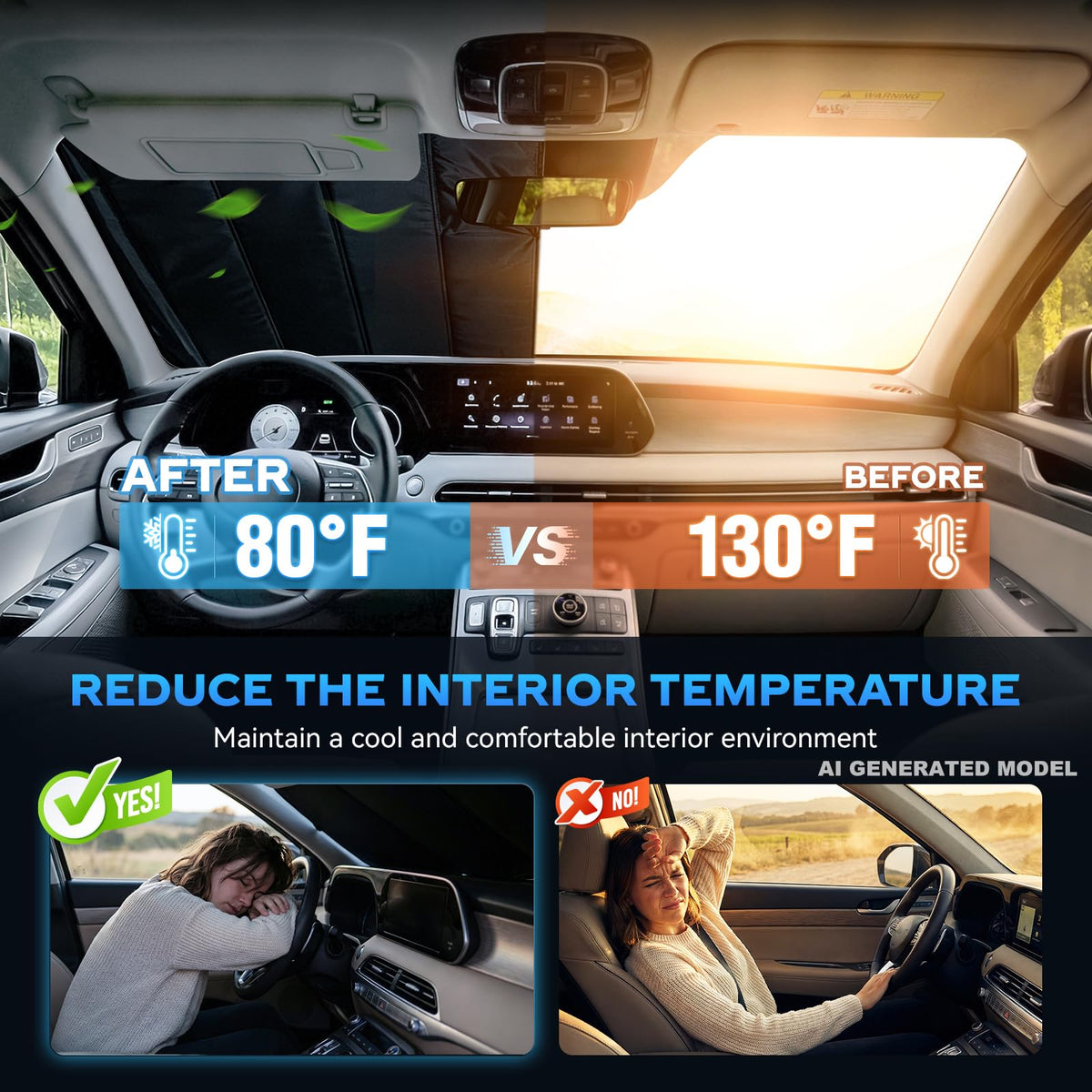 TATMAKLOONG installed on a Toyota Camry demonstrating quick setup and sun blocking