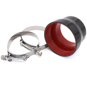 Taukealugs installed on intercooler piping demonstrating leak-free join and performance benefit