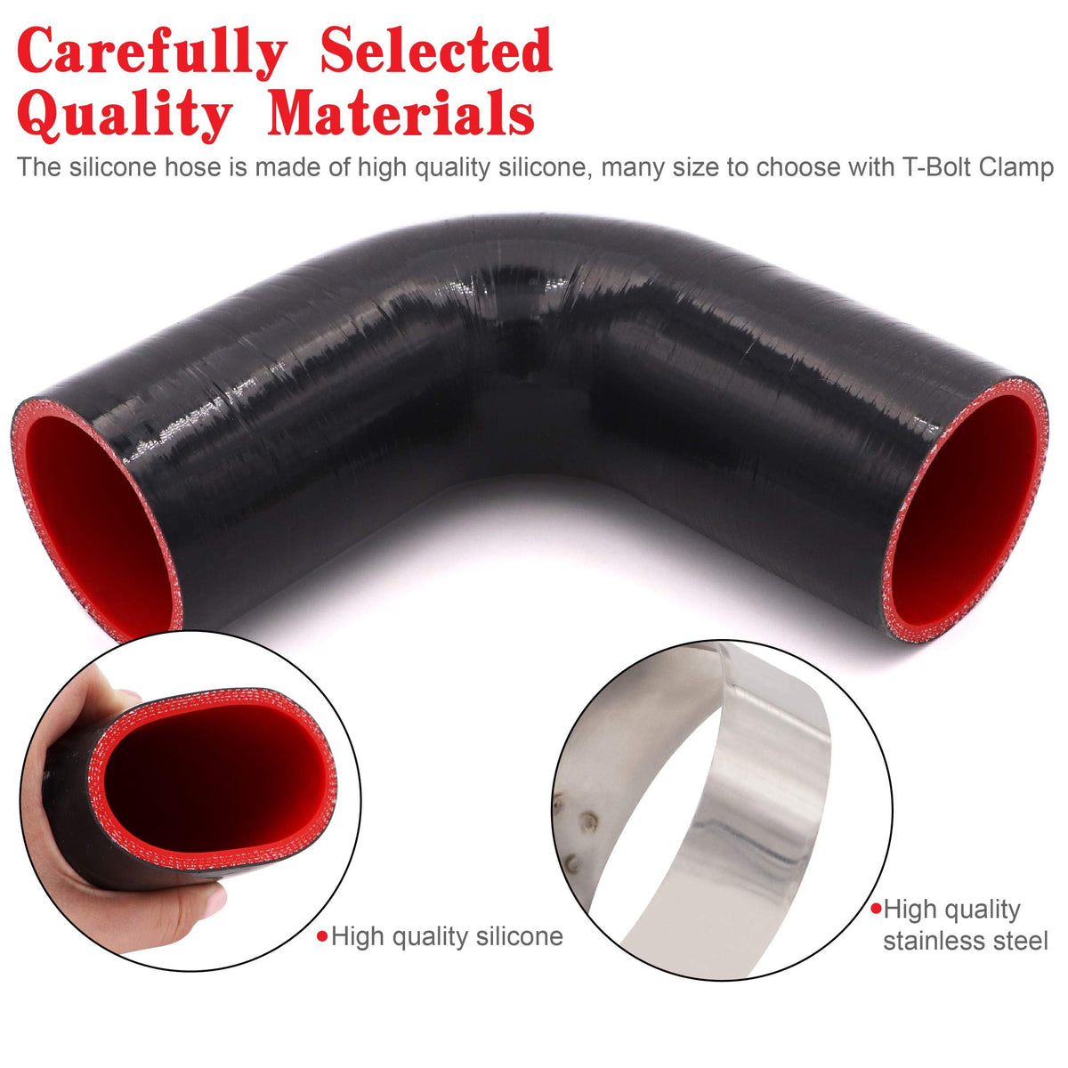 Taukealugs elbow installed on turbo piping illustrating real-world fit