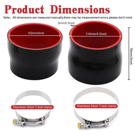 Taukealugs side view highlights 4" to 4.5" transition benefit for fitment