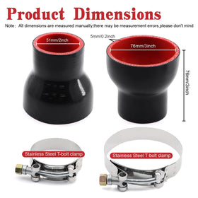 Taukealugs visual size comparison showing 2" and 3" pipe fitment for easy selection