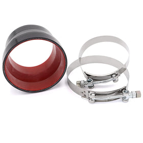 Taukealugs stainless T-bolt clamps detail showing even clamp pressure and corrosion resistance benefit