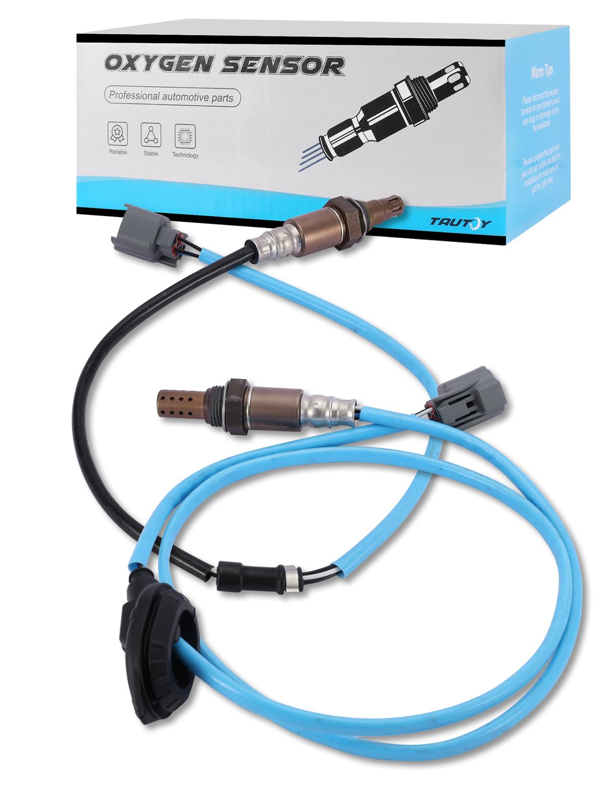 TAUTOY front view of packaging showing both O2 sensors and fitment details for Accord