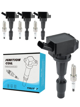 TAUTOY front packaging showing 4 coils and 4 iridium spark plugs for direct fit
