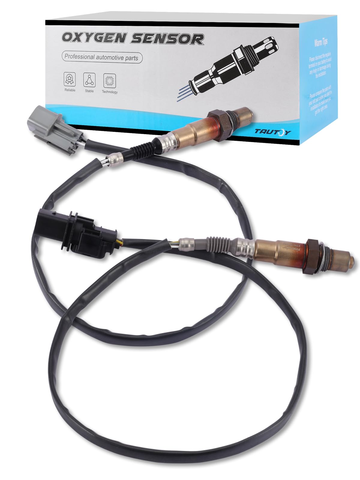 TAUTOY front packaging showing both oxygen sensors and part numbers benefits easy identification