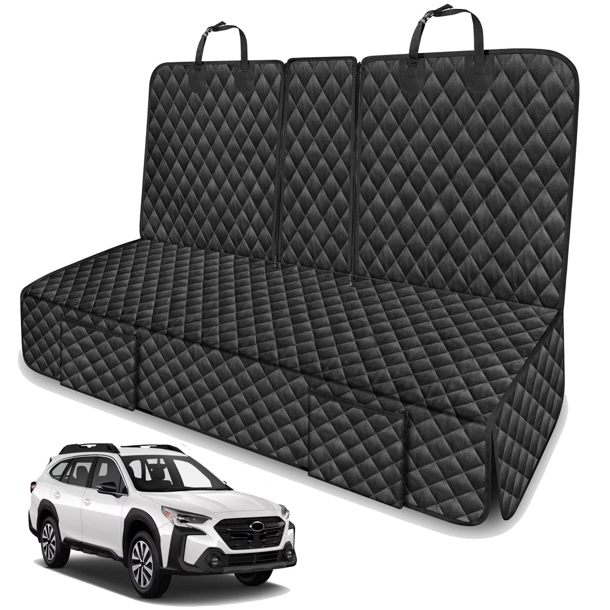 TAUYANG front view showing full back-seat protector and secure fit benefit