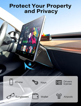 TAZENI hidden closed behind screen preserving Tesla minimalist interior benefit