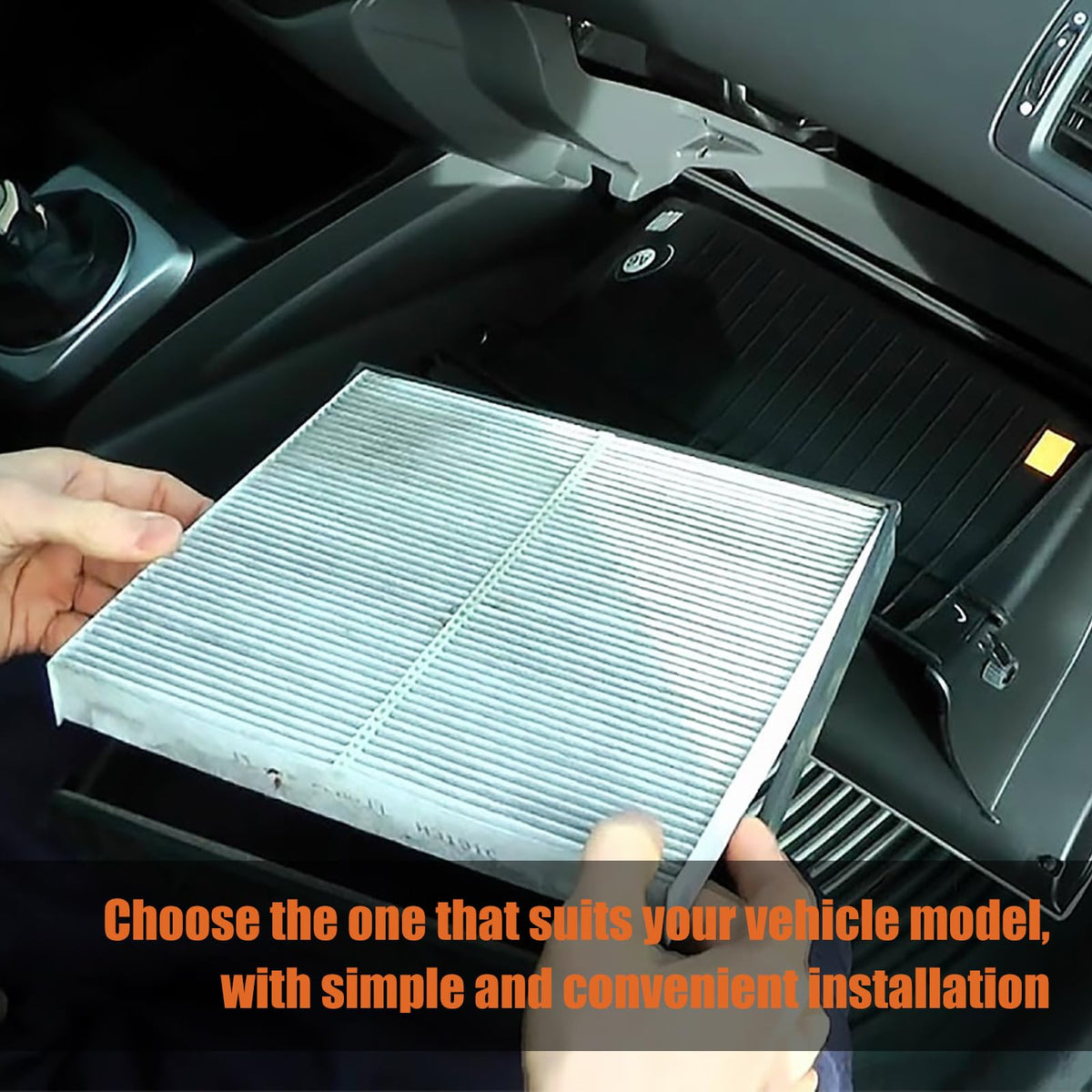 TBFPUU cabin filter installed behind glovebox showing improved interior air quality