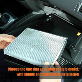 TBFPUU cabin filter installed behind glovebox showing improved interior air quality