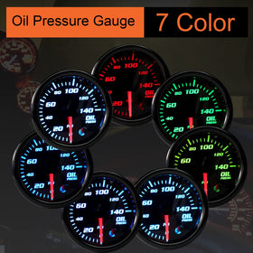TCHENPART gauge lit in blue showing selectable LED color and improved night readability benefit