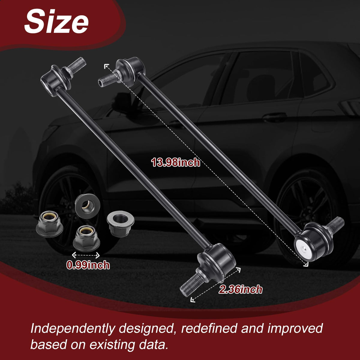 TCHENPART sway bar link during garage installation showing easy DIY upgrade benefit