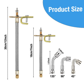 tchrules three angled brass adapters 45° 90° 135° showing flexible access benefit