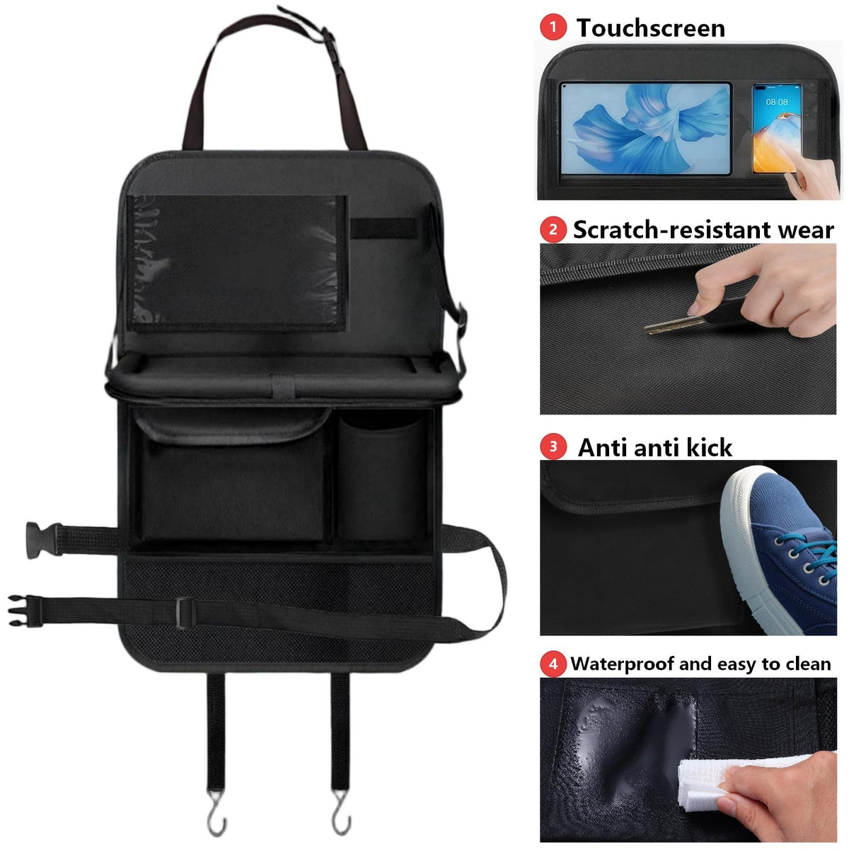 TCJJ lifestyle image of family roadtrip with organiser improving car comfort