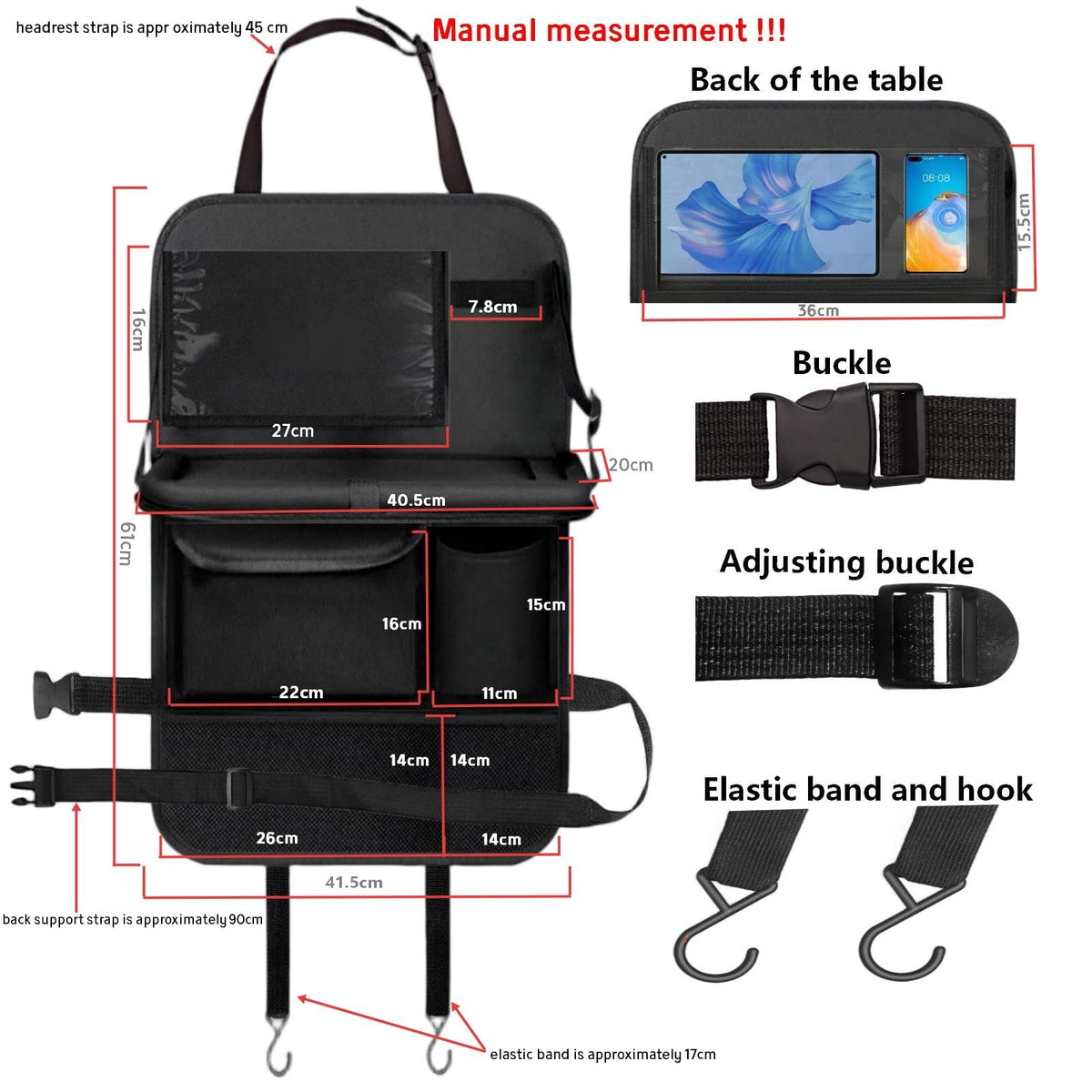 TCJJ transparent tablet bracket holding a 10-inch tablet for hands-free viewing