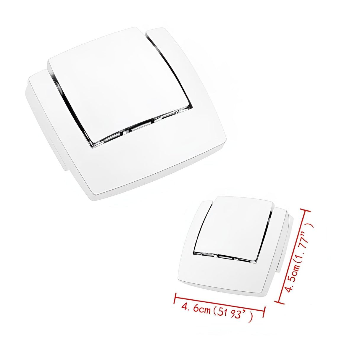 TCMI latch beside ruler for scale showing compact, direct-fit dimensions